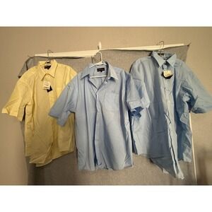 Giorgio Bissoni Dress Shirt Mens 18.5 Multicolor Short Sleeve 3 Pack Monogram